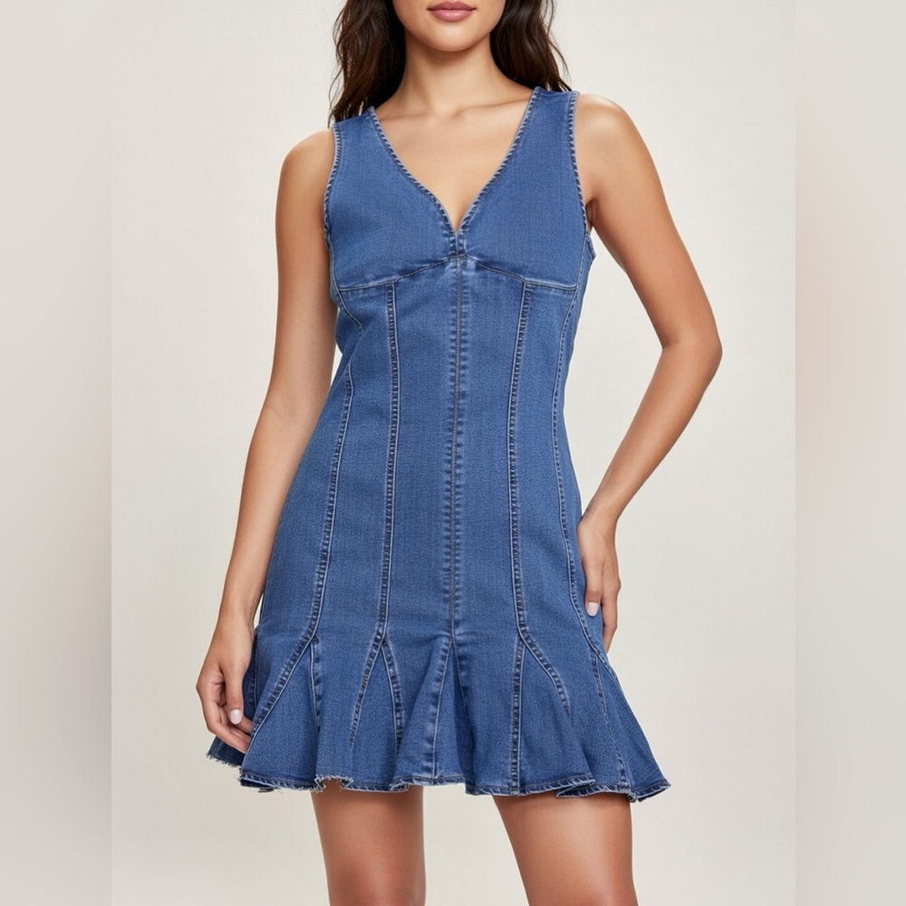 NWT Denim Sleeveless Dress|Sz Large